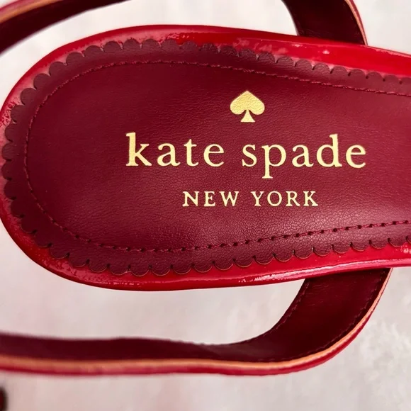 KATE SPADE NY Vivian Red Patent Leather Stiletto Heel Ankle Strap Pump--NEW--8 - Picture 11 of 15